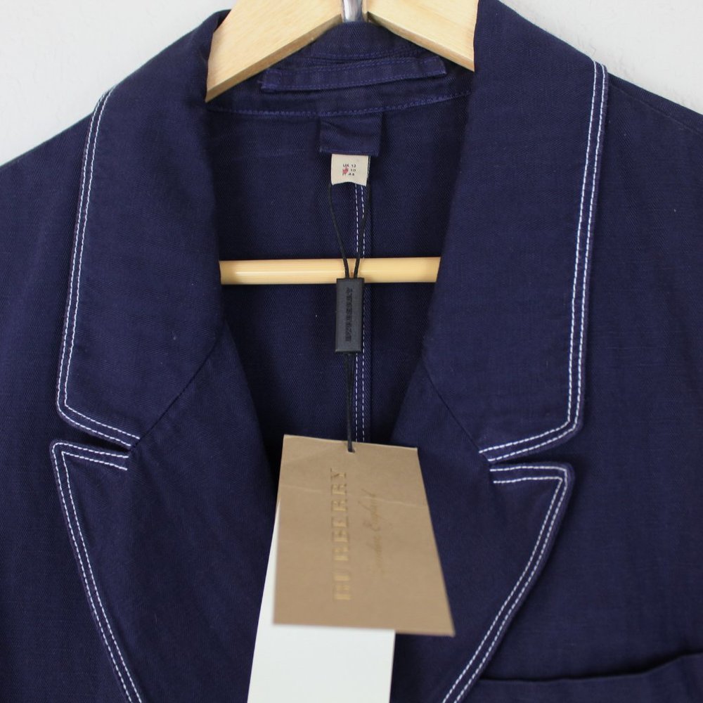 NWT Burberry Topstitched Double-breasted Coat - Picture 7 of 16